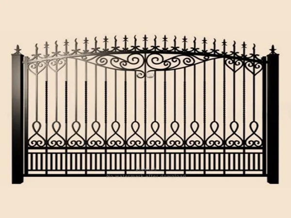 Декоративные железные ворота с узорами