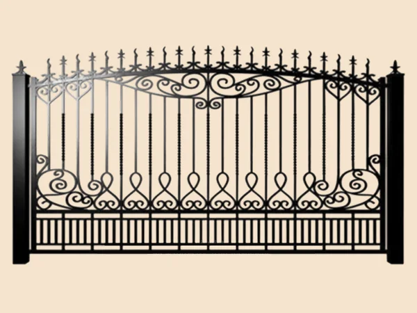 Декоративные кованые ворота с узором