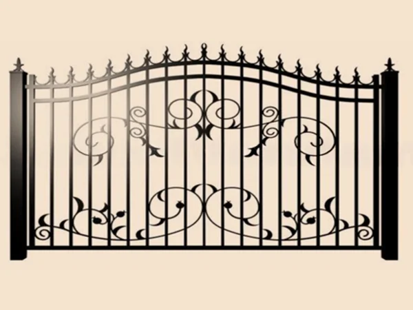 Декоративные кованые ворота с узорами