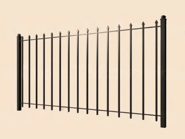Металлический забор с вертикальными прутьями
