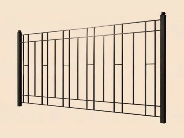 Металлический забор с геометрическим узором