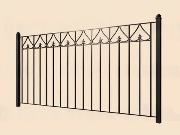 Декоративное металлическое ограждение черного цвета
